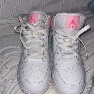 Jordan Kids Sneakers - White with Pink and Green